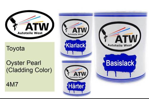 Toyota, Oyster Pearl (Cladding Color), 4M7: 1L Lackdose + 1L Klarlack + 500ml Härter - Set, von ATW Autoteile West.